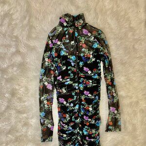 Alice and Olivia Long Sleeve Midi Dress